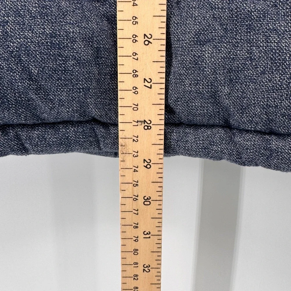 Banana Republic Puffer Vest Men Large Blue Quilted Snap Front Mock Neck Cotton